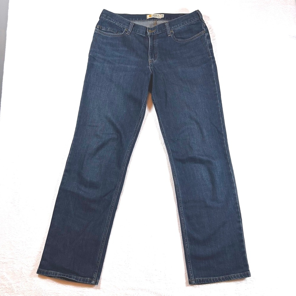 Carhartt 102731‎ Rugged Flex Blaine Original Fit Dark Wash Denim Jeans Size 10R